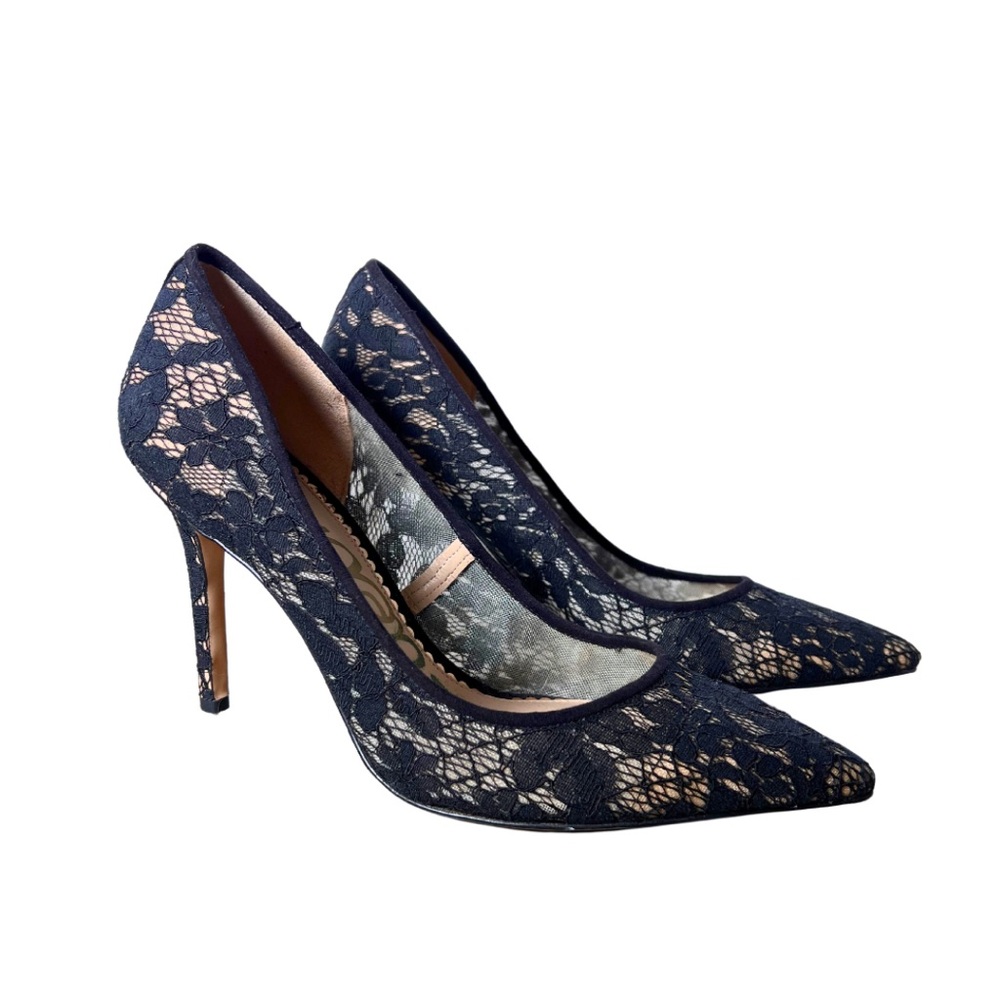 Sam Edelman Black Lace Hazel Heels Size 10 w